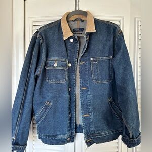 Ralph Lauren Men's dungarees Denim Jacket with Tan corduroy Collar